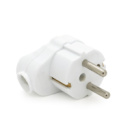 Вилка с заземлением  угловая с кольцом, разборная SQ-GP-003, 16А 220V, White, Q200