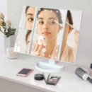 Тройное зеркало для макияжа с подсветкой. XG-888 Цвет: розовый