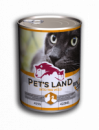 Влажный корм для взрослых котов Pet's Land 415 г (со вкусом птицы)