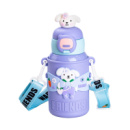 Термос поильник с трубочкой с ремешком и силиконовым чехлом детский 450 (мл) Фиолетовый HP18308V