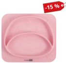 Силіконова тарілка дитяча FreeON Bear, pink (Подарунок)