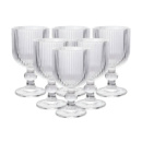 Бокалы для вина рифленые на низкой ножке 6 шт по 220 мл HP7114