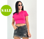 Облягаюча вкорочена футболка «Kim» оптом | Розпродаж моделі