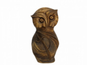 Статуетка сови 16.5 см, сучасна скульптура сови, статуетки сови з дерева, Різьба по дереву, Подарункові статуетки