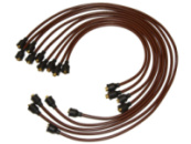 Комплект високовольтних проводів для автомобілю  ЗИЛ 130, 431610 з мідним коричневим проводом перерізом 0,75 мм.кв, з латуними наконечниками та захистними ковпачками EPDM