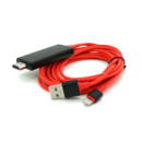 Конвертер Lighting (папа) на HDMI(папа) 1,8м, RED, 4K/2K, BOX