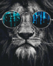 Картина за номерами «Лев у окулярах» 40х50см