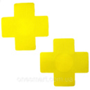 Наклейки на груди у вигляді хреста (стікіні) жовтого кольору