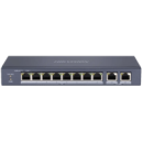 10-портовый неуправляемый POE коммутатор Hikvision DS-3E0310P-E/M(B), 8x(100Мбит/с)PoE + 2x(1000Мбит/с), 218×28×109 мм