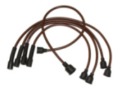 Комплект високовольтних проводів для автомобілю  ВАЗ 2101-2107 з мідним коричневим проводом перерізом 0,75 мм.кв, з латуними наконечниками та захистними ковпачками EPDM