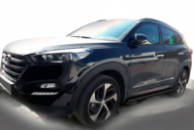 Боковые трубы Black (2 шт., нержавейка) для Hyundai Tucson TL 2016-2021 гг