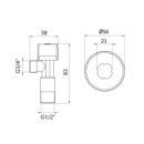 Кран кутовий Thermo Alliance Standart (ручка шестигранник) з вент.буксою 1/2«З х 3/4»З SF3441520