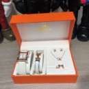 Подарочный Набор Hermes Bracelet/Watch/Earrings/Ring White