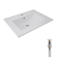 Комплект Albatross: Раковина врізна меблева 620x460x180 мм, White, прямокутна + Донний клапан Pop-up PU02O
