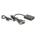 Конвертер VGA to HDTV Adapter + Audio, Black, Full HD 1080P, Blister