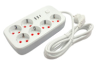 Удлинитель с 6 розетками та 3 USB-портами 2500W 5м (S-VEN-1202-5)