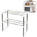 Кухонная дополнительная полочка, подставка, стеллаж под микроволновку или в шкаф раздвижная 45-85см