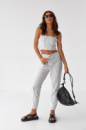 Комплект з укороченого топа та штанів Nice Style — білий колір, L (є розміри)