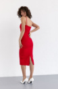 Сукня міді приталеного крою на бретелях Fame istanbul — червоний колір, M (є розміри)
