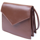 Горизонтальна сумка з лініями зі шкірозамінника 7sale_14933 Коричнева