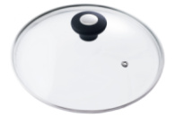 Крышка стеклянная Kamille - 300 мм черная 1 шт.