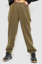 Спорт штани жіночі на флісі, колір хакі, 214R107