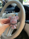Ароматизатор в авто Bear ведмедик з короною та стразами рожевий 0001A