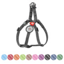 Шлея для котів та дрібних порід собак з відновленої бавовни WAUDOG Re-cotton з QR паспортом, світловідбиваюча, пластиковий фастекс, XS, Ш 10 мм, A=B