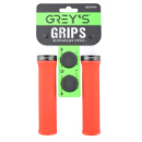 Грипси керма 130мм червоні гум. покриття/односторонній замок для фікс. Greys Grips №GR17410 (2шт.)