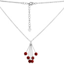 Серебряное колье CatalogSilver с кораллом, вес изделия 3,41 гр (2131823) 420480 размер