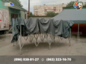 Шатер розсувний 8х4 Сірий тент розкладний намет трансформер з оцинкованим каркасом