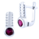 Серебряные серьги CatalogSilver с натуральным рубином (1764602)