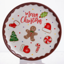 Новогодняя тарелка из фарфора Merry Christmas Ø21 см CR-1-40
