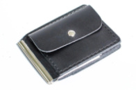 Затискач для купюр з кишенею для монет шкіра Чорний (1939517810)