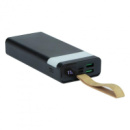 Повербанк XO PR129 (20000mAh / Out: 2xUSB-A 22.5W QC3.0,Type-C PD 20W / In: micro-USB, Type-C 18W ) з LED Дисплеєм і ліх