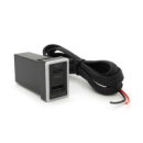 АЗУ врезное 60W-D01T03-S, PD+QC, Type-C: 30W, USB: 30W, LED подсветка, комплект проводов под пайку, 33x22х58mm, Black