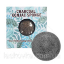 Очисний спонж коньяку Trimay Charcoal Konjac Sponge