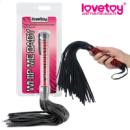 Чорний батіг з червоно-чорною ручкою «Whip Me Baby» від LoveToy