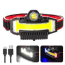 Налобный фонарик Bailong BL-W685-LTS+COB+RGB, 5 режимов, водостойкий, ударостойкий, USB кабель Type-c