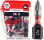 Біта SHOCKWAVE MILWAUKEE, PZ1, 25мм, (25шт), пластикова коробка