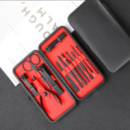 Подарунковий манікюрний набір VidShop Red Edition (12 предметів): професійні інструменти з нержавіючої сталі у стильному