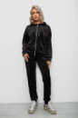 Спортивний костюм жіночий велюровий, колір чорний, 257R4119