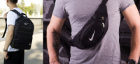 Рюкзак Матрас черный + Бананка Nike черная с белым лого