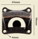 Открывалка для бутылки с креплением на стену (open here) бронза