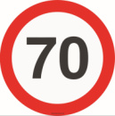 Магнітний знак на авто «знак 70»