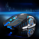 Мышка безпроводная компьюторная, безшумная, оптическая c RGB-подсветкой 2.4G+Bluetooth DPI 800/1000/1200 черная