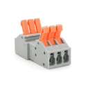 Клемма разъемная с нажимными зажимами 3-проводная  DF-2604D, 3-pin, 250V, 32A, 0.2-4.0mm2, 18.8*43.5*15mm, серая
