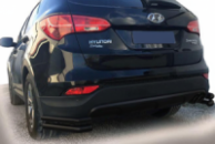 Задние углы AK-003 Двойные Black (нержавейка) для Hyundai Santa Fe 3 2012-2018 гг