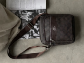 Чоловіча сумка мессенджер через плече Coach коричневий