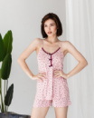 Віскозний комплект майка та шорти персиковий принт. S, M, L, XL
